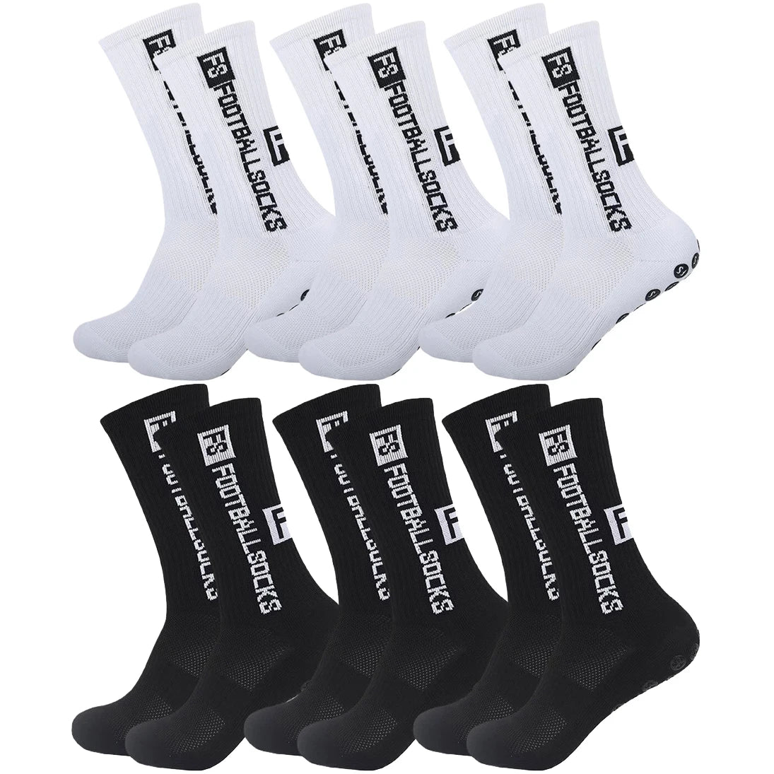 FootballSocks FS™ Sports Grip Socks 6-Pair